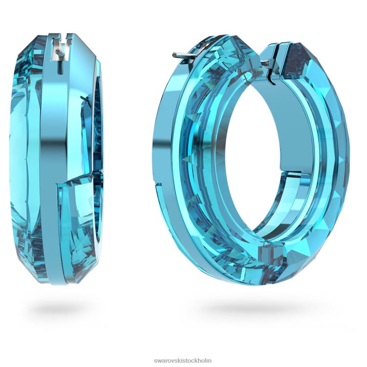 Swarovski lucent hoop örhängen P28L922 Smycken statement, rund form, blå