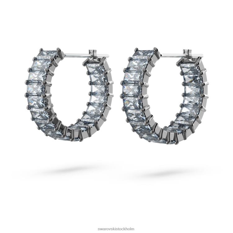 Swarovski matrix hoop örhängen P28L866 Smycken baguetteskuren, grå, ruteniumpläterad