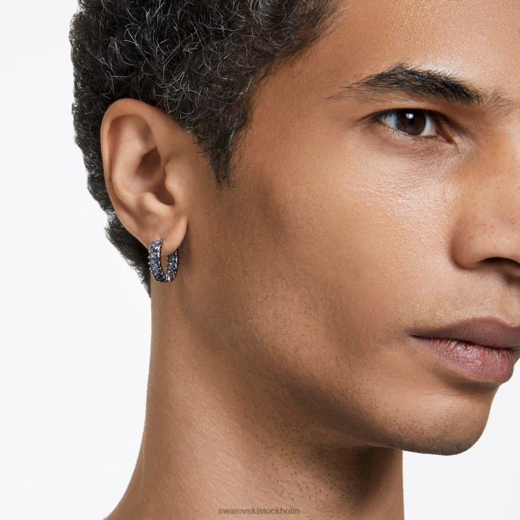 Swarovski matrix hoop örhängen P28L866 Smycken baguetteskuren, grå, ruteniumpläterad