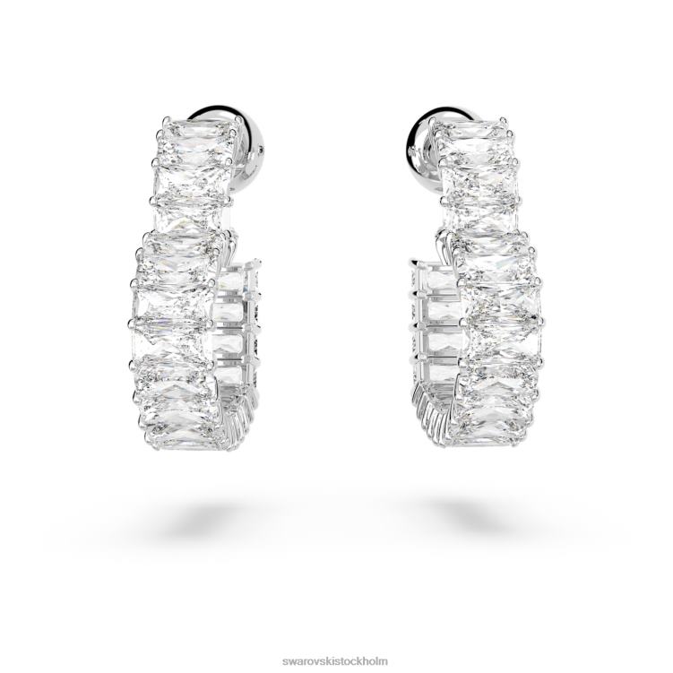 Swarovski matrix hoop örhängen P28L878 Smycken hjärta, vit, rodiumpläterad