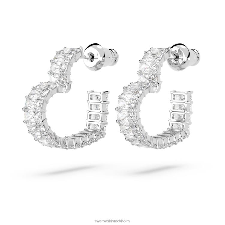 Swarovski matrix hoop örhängen P28L878 Smycken hjärta, vit, rodiumpläterad
