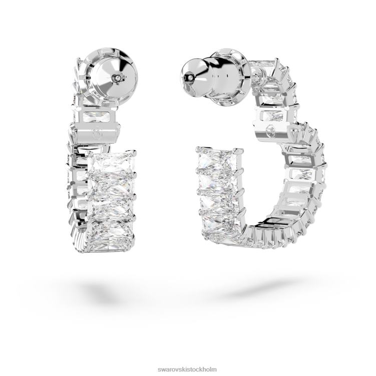 Swarovski matrix hoop örhängen P28L878 Smycken hjärta, vit, rodiumpläterad
