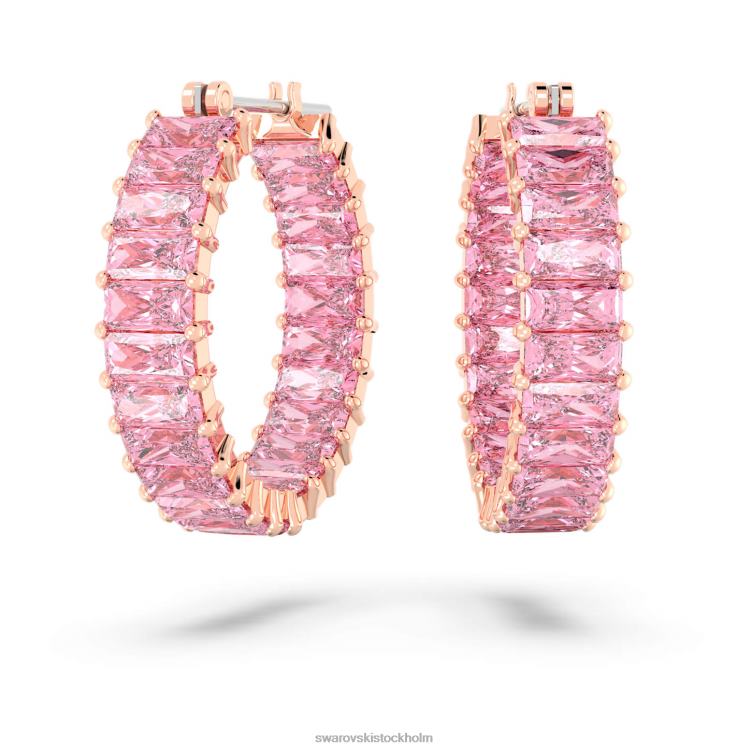 Swarovski matrix hoop örhängen P28L937 Smycken baguette skuren, rosa, roséguld pläterad