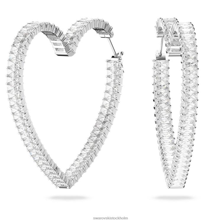 Swarovski matrix hoop örhängen P28L938 Smycken hjärta, vit, rodiumpläterad