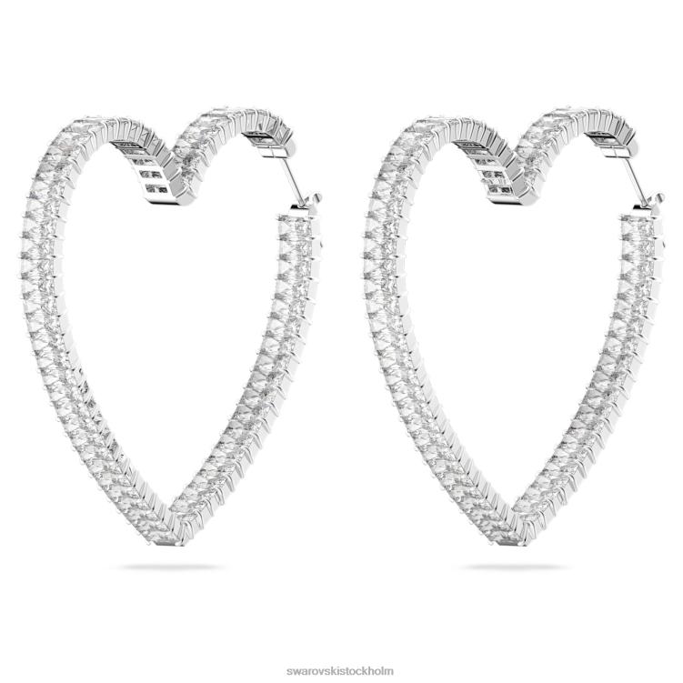 Swarovski matrix hoop örhängen P28L938 Smycken hjärta, vit, rodiumpläterad
