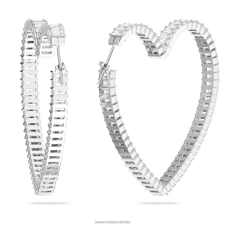 Swarovski matrix hoop örhängen P28L938 Smycken hjärta, vit, rodiumpläterad