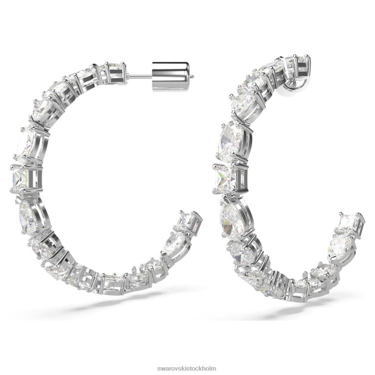Swarovski mesmera hoop örhängen P28L932 Smycken blandade snitt, vita, rodiumpläterade
