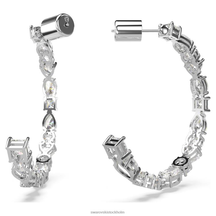 Swarovski mesmera hoop örhängen P28L932 Smycken blandade snitt, vita, rodiumpläterade