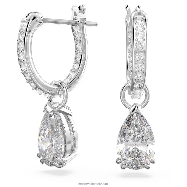 Swarovski millenia hoop örhängen P28L762 Smycken päronskuren, vit, rodiumpläterad