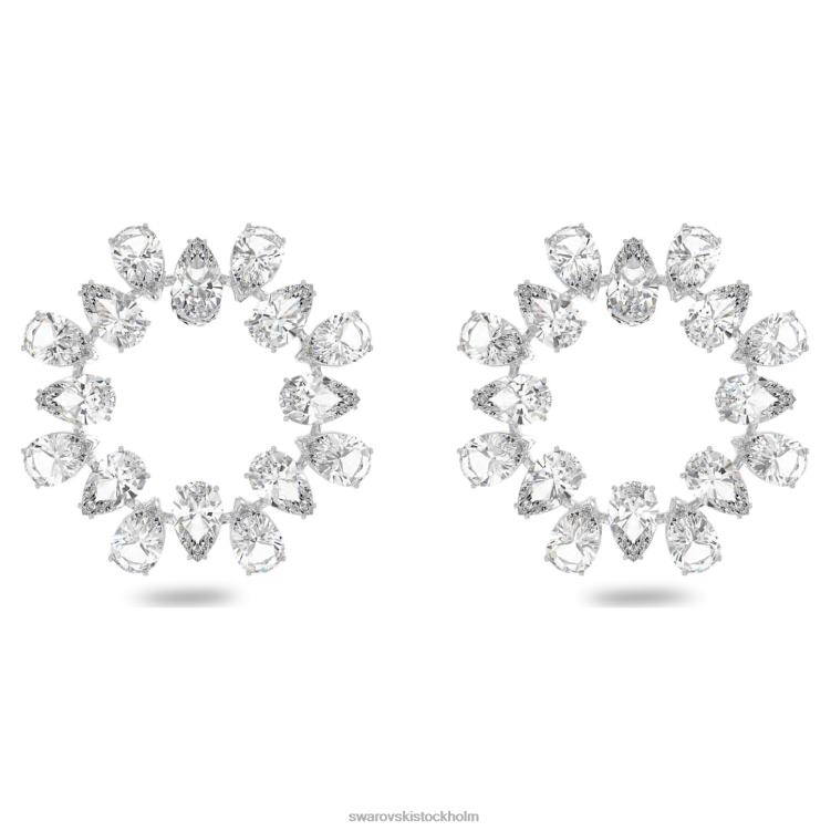 Swarovski millenia hoop örhängen P28L875 Smycken päronskuren, vit, rodiumpläterad