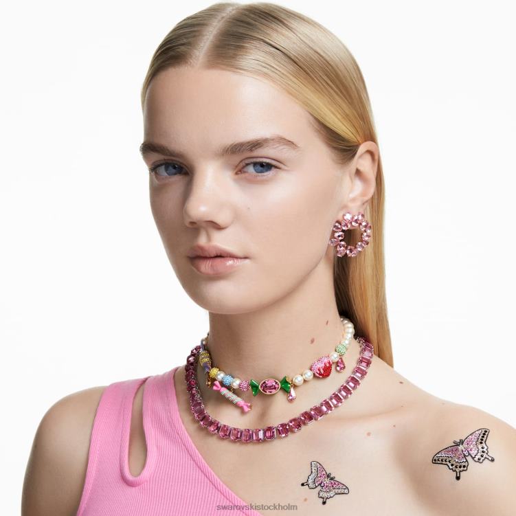 Swarovski millenia hoop örhängen P28L876 Smycken päronslipad, rosa, roséguld pläterad