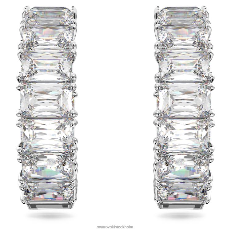 Swarovski millenia hoop örhängen P28L881 Smycken octagon cut, vit, rodiumpläterad