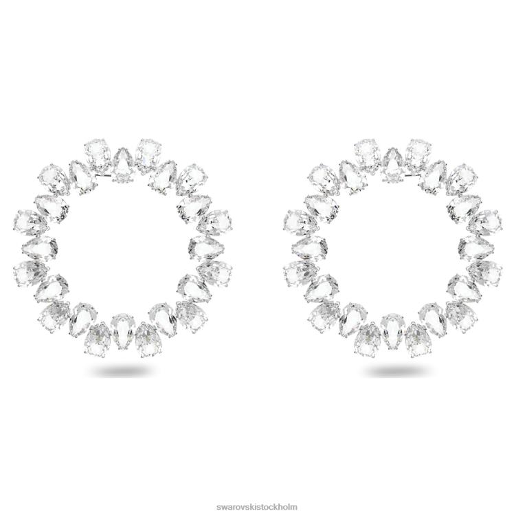 Swarovski millenia hoop örhängen P28L896 Smycken päronskuren, vit, rodiumpläterad