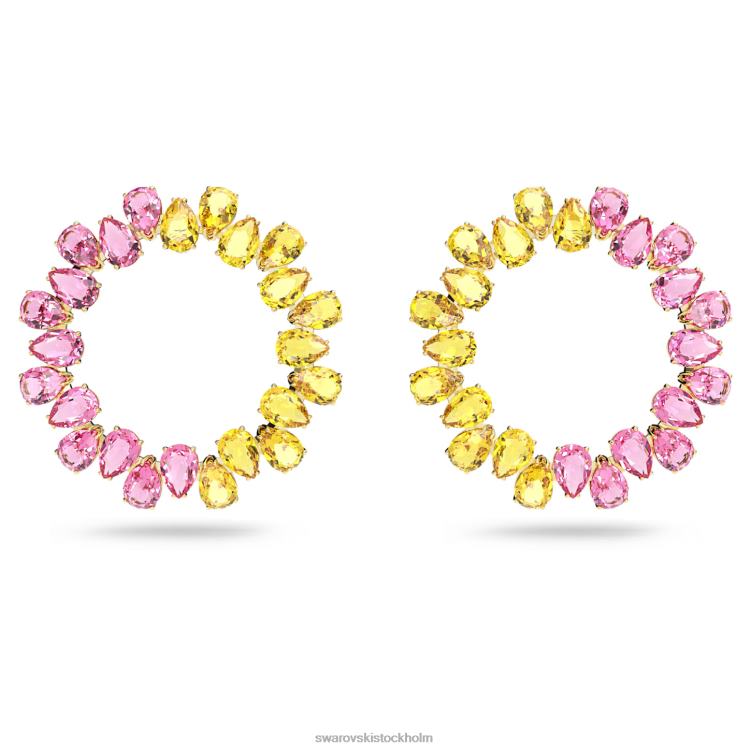 Swarovski millenia hoop örhängen P28L912 Smycken päronslipad, flerfärgad, guldfärgad