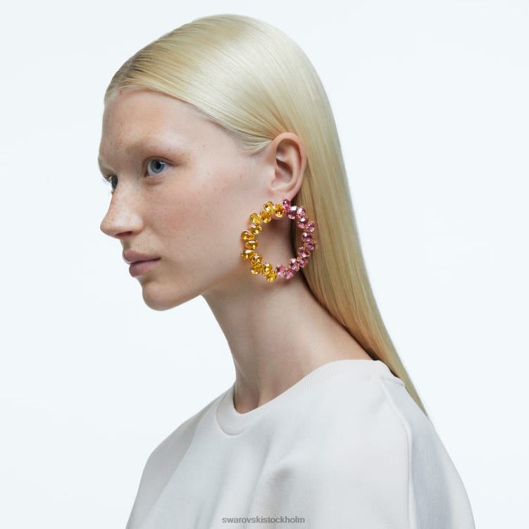Swarovski millenia hoop örhängen P28L912 Smycken päronslipad, flerfärgad, guldfärgad