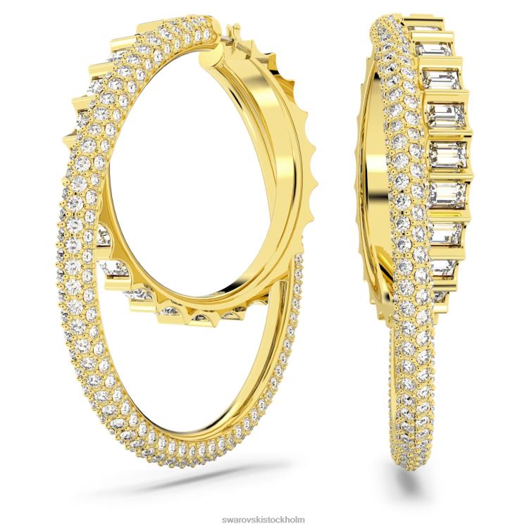 Swarovski rota hoop örhängen P28L864 Smycken blandade snitt, vit, guldfärgad