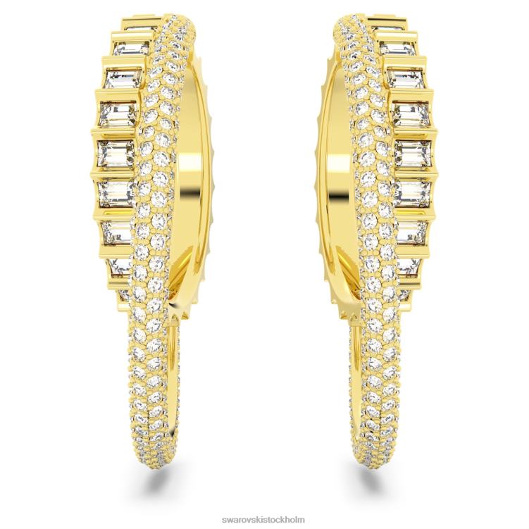 Swarovski rota hoop örhängen P28L864 Smycken blandade snitt, vit, guldfärgad