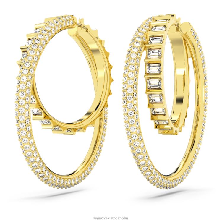 Swarovski rota hoop örhängen P28L864 Smycken blandade snitt, vit, guldfärgad