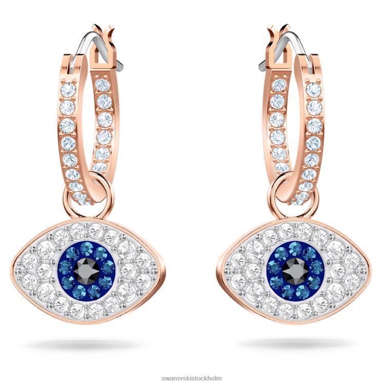 Swarovski symboliska ringörhängen P28L758 Smycken onda ögat, blå, roséguld pläterad
