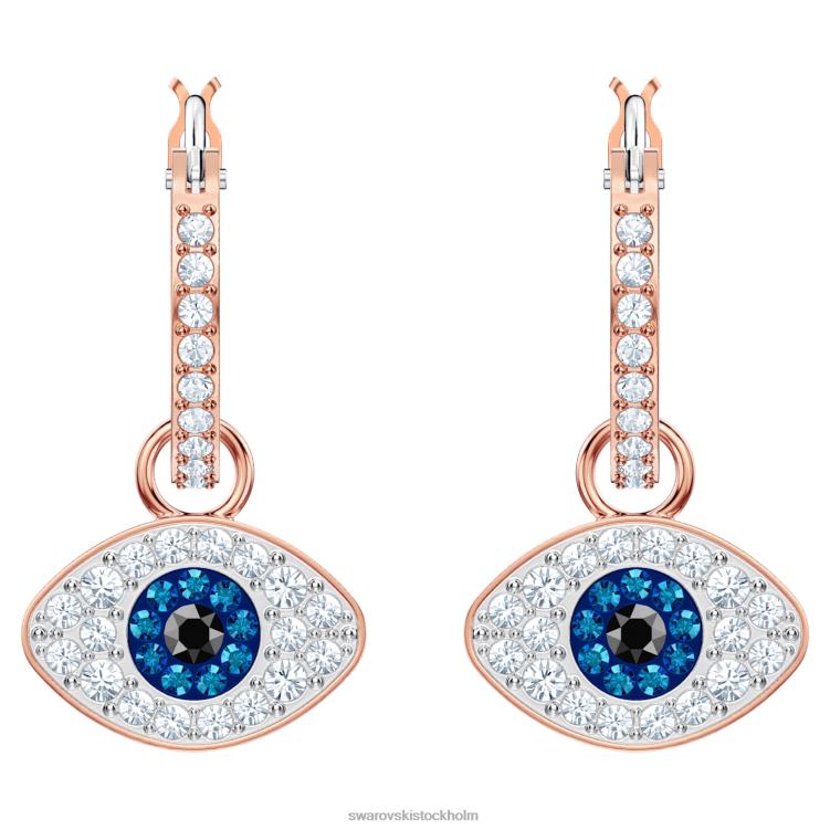 Swarovski symboliska ringörhängen P28L758 Smycken onda ögat, blå, roséguld pläterad