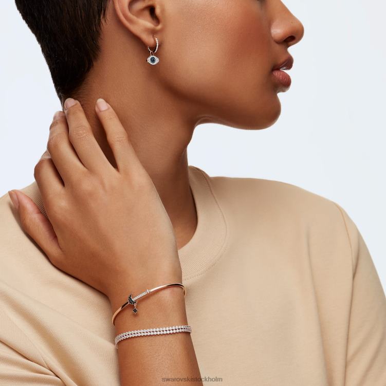 Swarovski symboliska ringörhängen P28L758 Smycken onda ögat, blå, roséguld pläterad