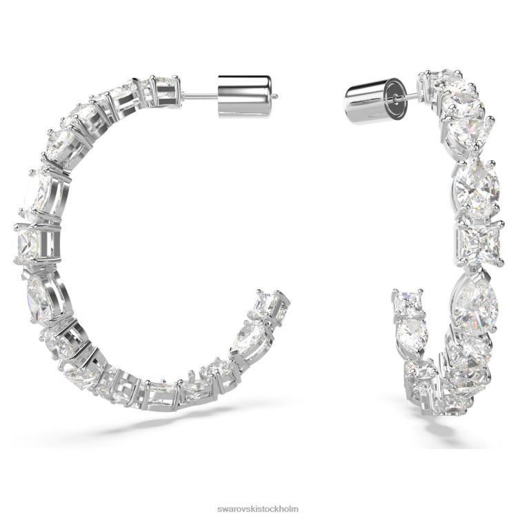 Swarovski tennis deluxe hoop örhängen P28L892 Smycken blandade snitt, vita, rodiumpläterade