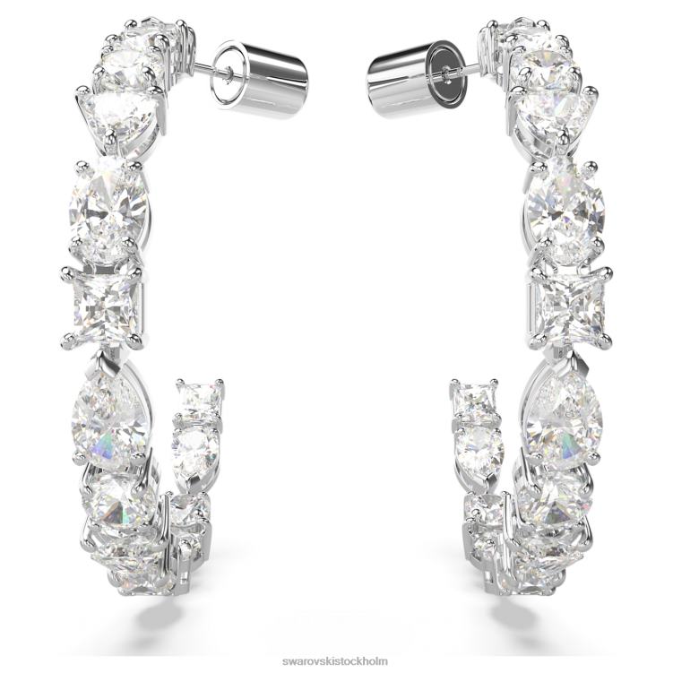 Swarovski tennis deluxe hoop örhängen P28L892 Smycken blandade snitt, vita, rodiumpläterade