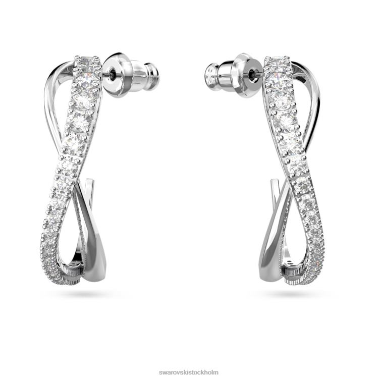 Swarovski twist hoop örhängen P28L904 Smycken vit, rodiumpläterad