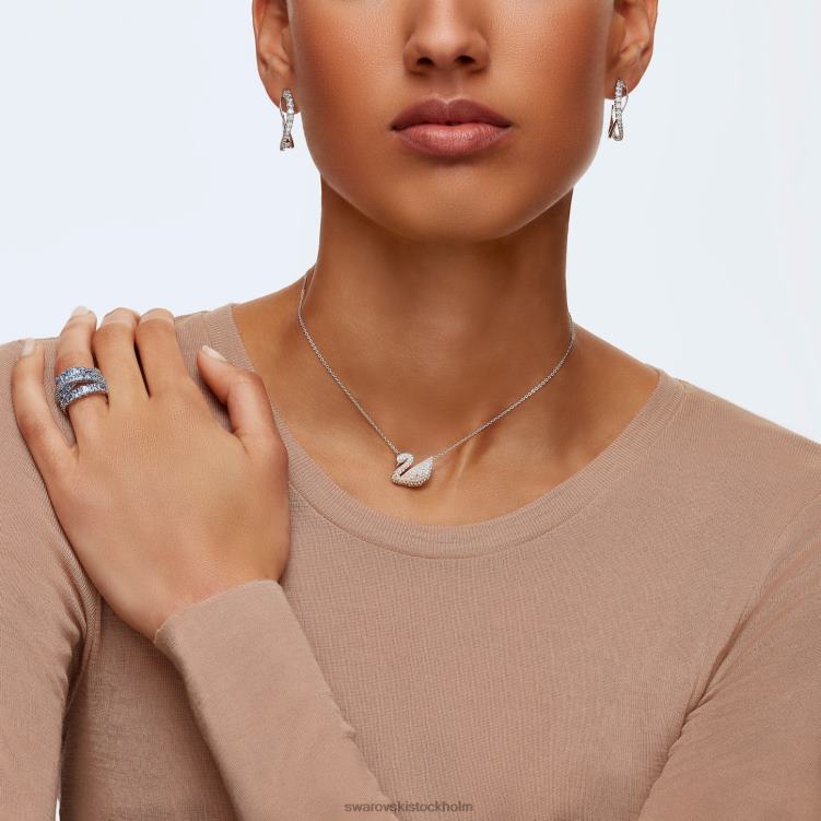 Swarovski twist hoop örhängen P28L904 Smycken vit, rodiumpläterad
