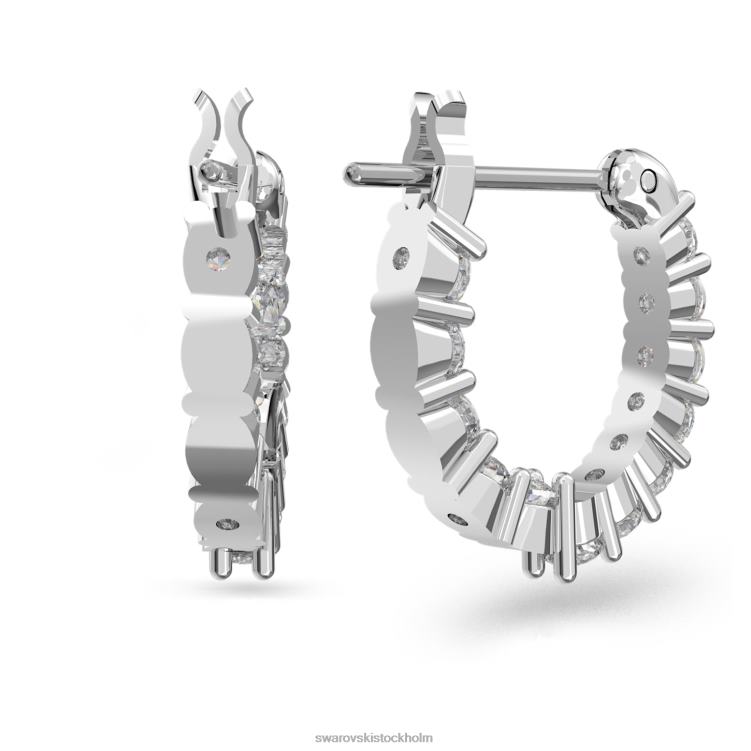 Swarovski vittore hoop örhängen P28L868 Smycken rund skuren, vit, rodiumpläterad