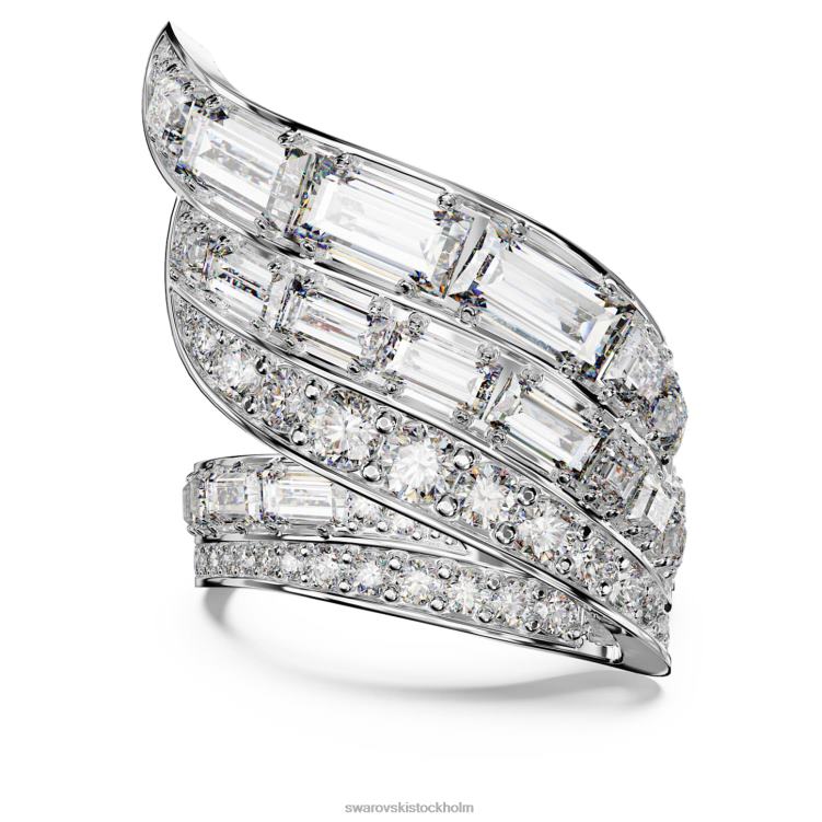 Swarovski hyperbel cocktailring P28L996 Smycken kolneutral zirkoniumoxid, blandade snitt, vit, rodiumpläterad