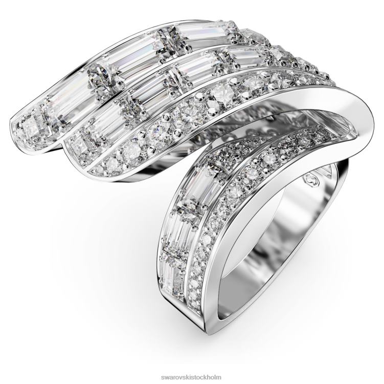 Swarovski hyperbel cocktailring P28L996 Smycken kolneutral zirkoniumoxid, blandade snitt, vit, rodiumpläterad