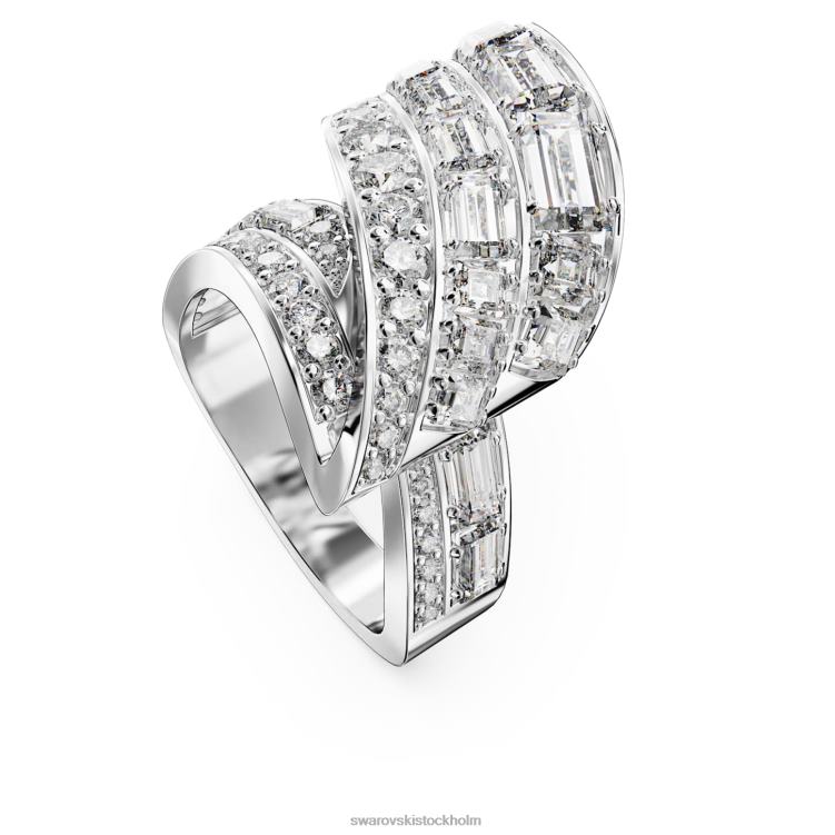 Swarovski hyperbel cocktailring P28L996 Smycken kolneutral zirkoniumoxid, blandade snitt, vit, rodiumpläterad