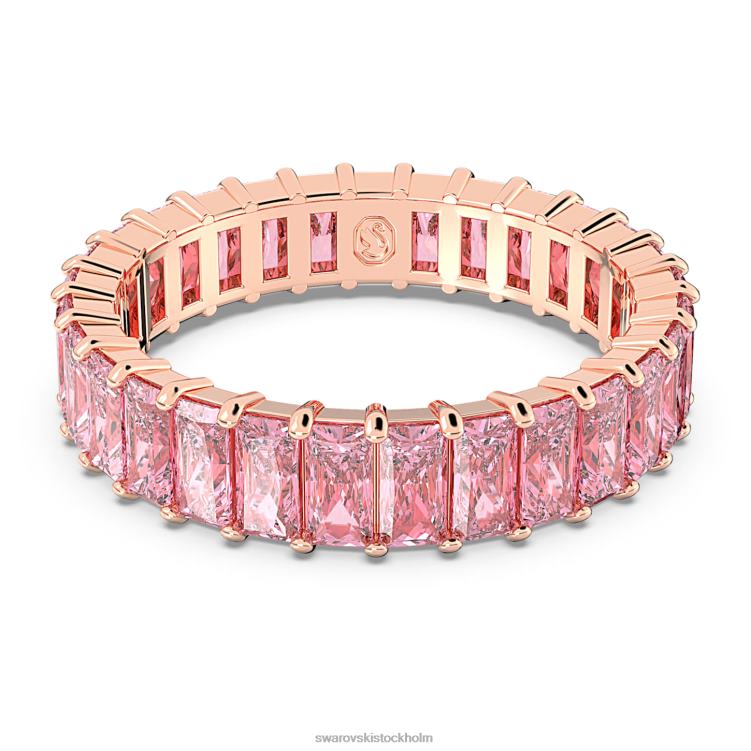 Swarovski matrisring P28L1000 Smycken baguette skuren, rosa, roséguld pläterad