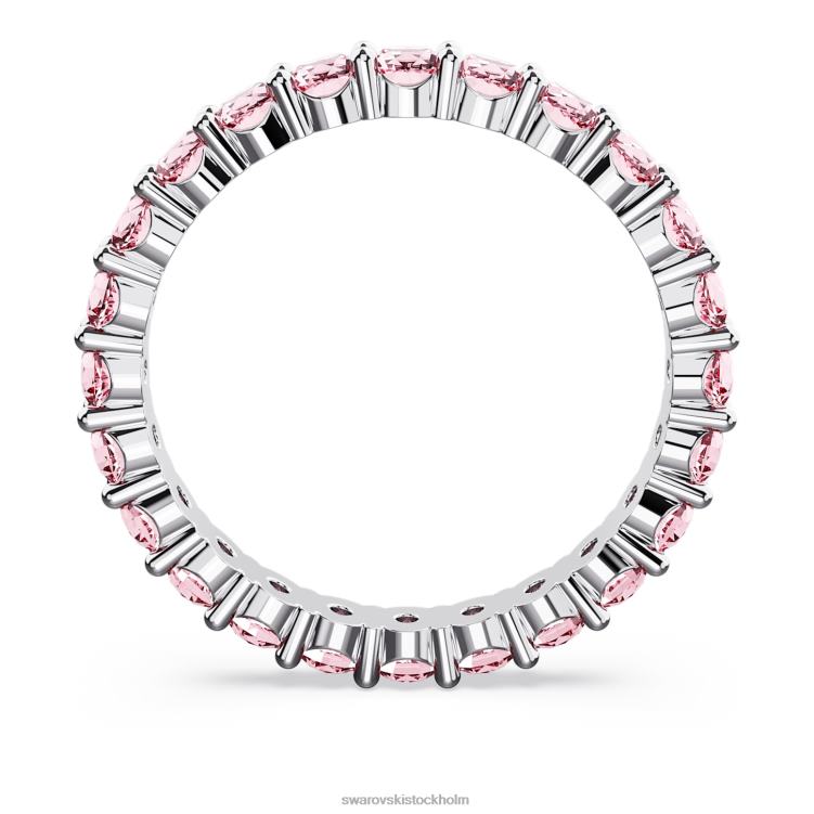Swarovski matrisring P28L1003 Smycken rund skuren, rosa, rodiumpläterad