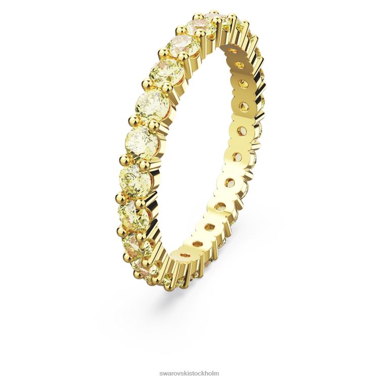 Swarovski matrisring P28L1012 Smycken rund skuren, gul, guldfärgad