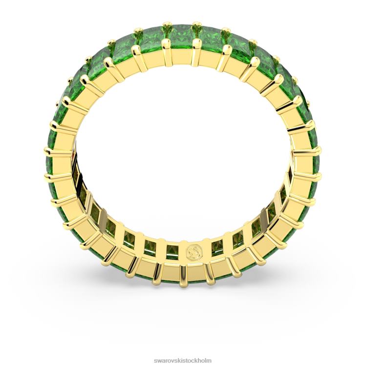 Swarovski matrisring P28L992 Smycken baguetteskuren, grön, guldfärgad