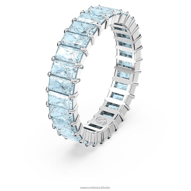 Swarovski matrisring P28L993 Smycken baguetteskuren, blå, rodiumpläterad