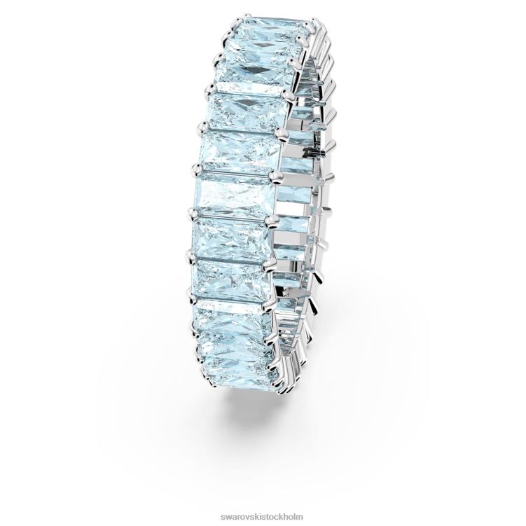 Swarovski matrisring P28L993 Smycken baguetteskuren, blå, rodiumpläterad