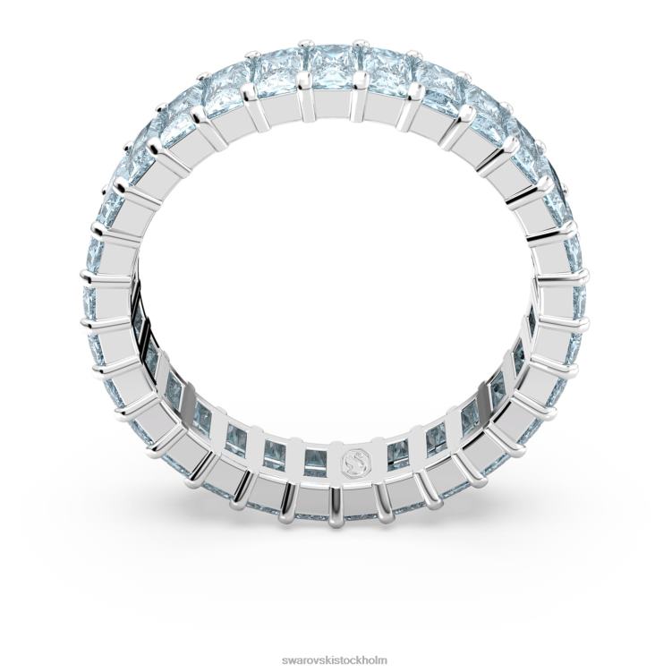 Swarovski matrisring P28L993 Smycken baguetteskuren, blå, rodiumpläterad