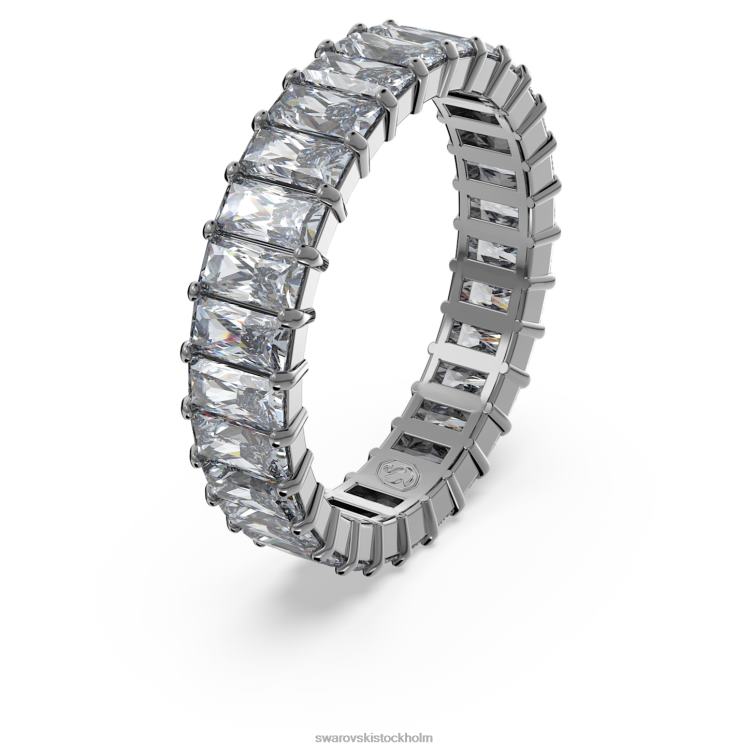 Swarovski matrisring P28L994 Smycken baguetteskuren, grå, ruteniumpläterad