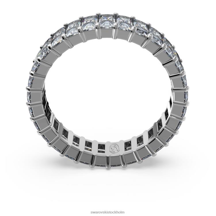 Swarovski matrisring P28L994 Smycken baguetteskuren, grå, ruteniumpläterad