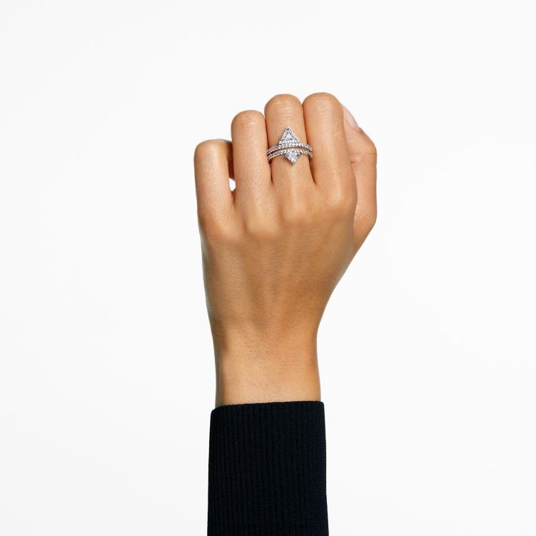 Swarovski ortyx ring P28L1017 Smycken blandade snitt, vita, rodiumpläterade