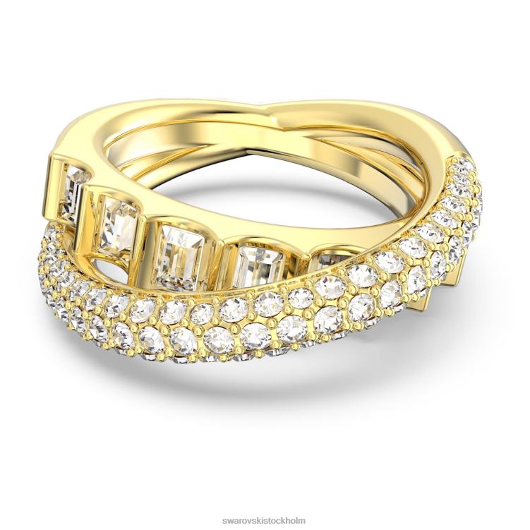 Swarovski rota cocktailring P28L1011 Smycken blandade snitt, vit, guldfärgad