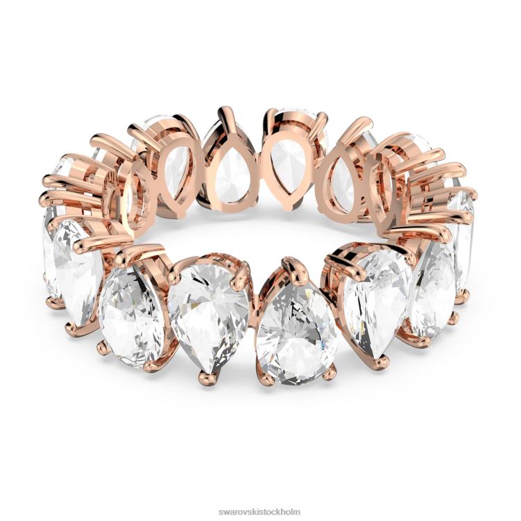 Swarovski vittore ring P28L1007 Smycken drop cut, vit, roséguld pläterad