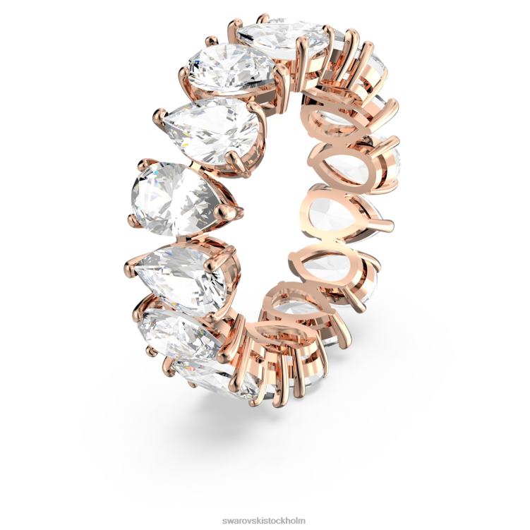 Swarovski vittore ring P28L1007 Smycken drop cut, vit, roséguld pläterad