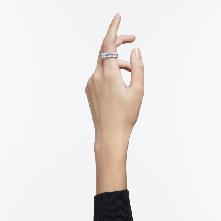 Swarovski vittore ring P28L998 Smycken rektangulärt snitt, vit, rodiumpläterad