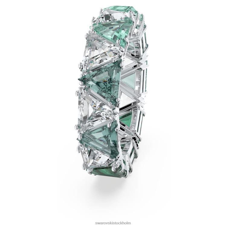 Swarovski Ortyx cocktailring P28L1044 Smycken triangelskuren, grön, rodiumpläterad