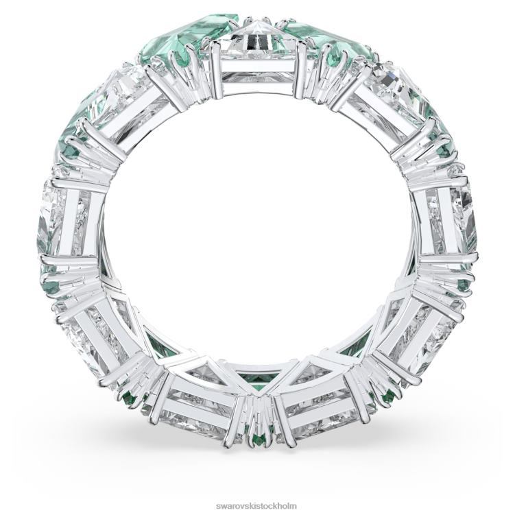 Swarovski Ortyx cocktailring P28L1044 Smycken triangelskuren, grön, rodiumpläterad