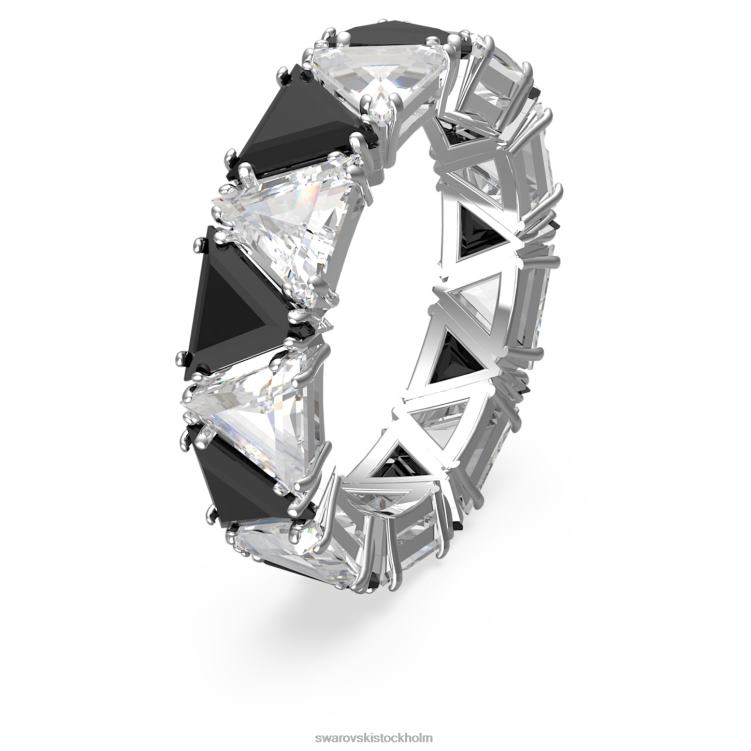 Swarovski Ortyx cocktailring P28L1050 Smycken triangelskuren, svart, rodiumpläterad